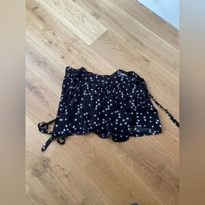 Black Patterned Women's Shorts